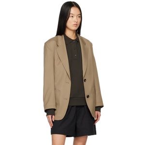 ARCH THE (Seoul) 100% Wool Brown/Beige Oversized Blazer - NWT!